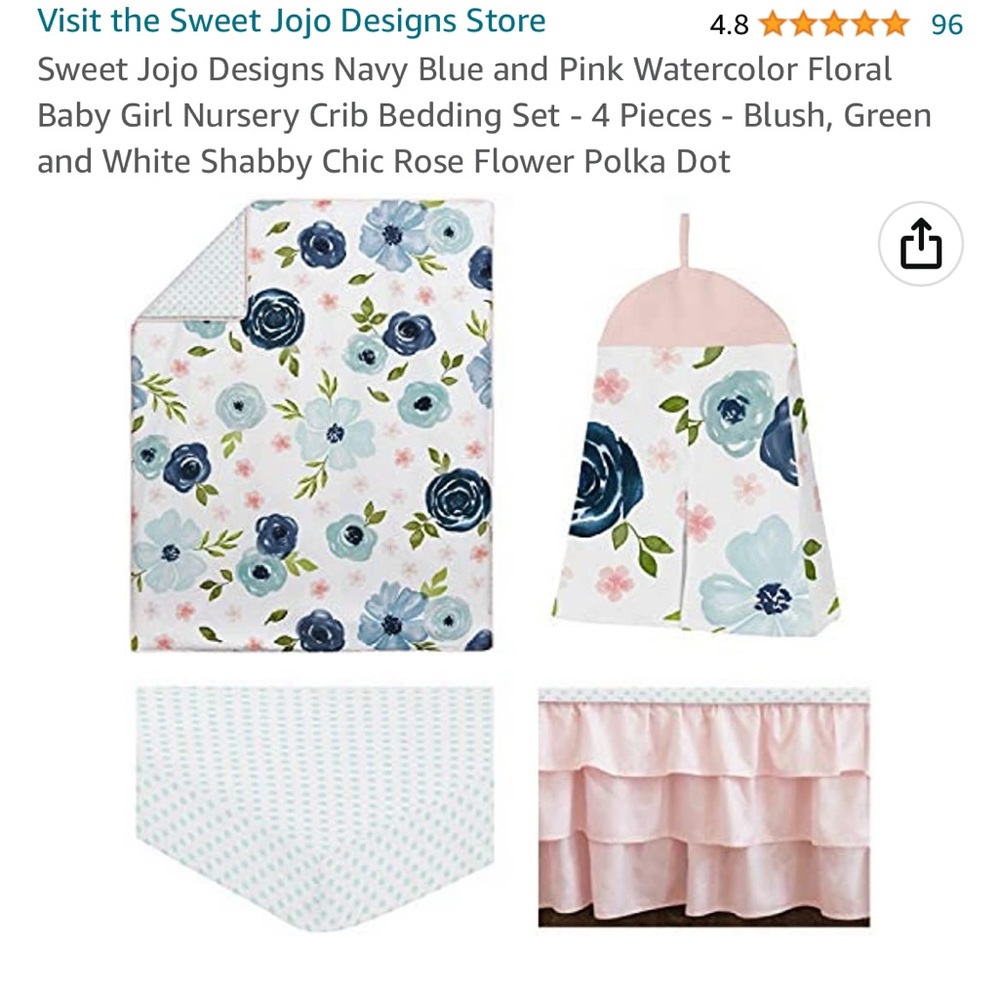 Sweet JoJo Designs nursery bedding set like new!